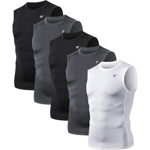 Compression Tank Top 5 Pack Men's Sleeveless Workout Shirts